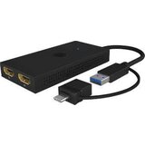 Icybox IB-SPL1029AC USB-C/A na dvojni HDMI razdelilnik (2k@60Hz/4k@30Hz) | Shoptok.si