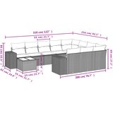  11-dijelni set vrtnih sofa od poliratana s jastucima crni | shoptok.hr