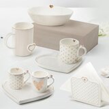 Brandani Set skodelica za čaj na podstavku Amore Mio / črte / 2 kos / porcelan, (5000199559) | Shoptok.si