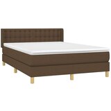  Krevet s oprugama i madracem tamnosmeđi 140 x 190 cm od tkanine | shoptok.hr