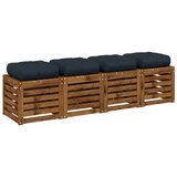 Jastučići za sjedalo od 4 dijela VIANEN 4 kom. 100% poliester - Tamno plava 50 x 50 x 12 cm 4 | shoptok.hr