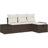 vidaXL Set od 4 dijela vrtnih sofa s jastučićima smeđi poli ratan | shoptok.hr