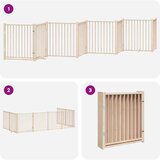 Vrata za pse s vratašcima 8 panela sklopiva 640 cm drvo topole | shoptok.hr