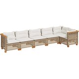  6-dijelni set vrtnih sofa s jastucima bež od poliratana 317.5 x 127 x 69 cm | shoptok.hr