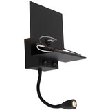 QAZQA Pametna stenska svetilka črna z USB in gibljivo roko vklj. WiFi G9 - Flero Cene