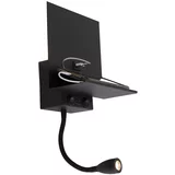 QAZQA Pametna stenska svetilka črna z USB in gibljivo roko vklj. WiFi G9 - Flero