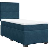 Box spring krevet s madracem plavi 90x190 cm baršunasti | shoptok.hr