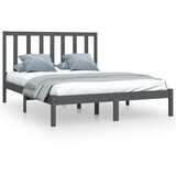 Furnova Posteljni okvir siv iz trdne borovine 135x190 cm, (21939315) | Shoptok.si
