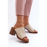 EVENTO Elegant Light Women's Sandals with Heels Beige Varnila | Shoptok.si