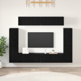 vidaXL Set TV komoda s policom s pohranom s vratima 8 pcs Crni hrast 80 x 30 x 30.5 cm | shoptok.hr