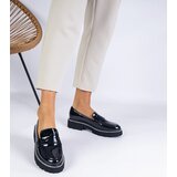 Gemre Black patent leather moccasins adorned with rhinestones Margusto | Shoptok.si