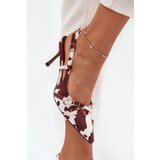 Boto Pumps With Open Heel And Straps Patches White-Brown Ravira | Eponuda.ba