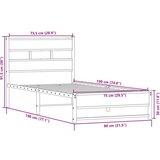vidaXL Kovinski posteljni okvir brez vzmetnice sonoma hrast 75x190 cm | Shoptok.si