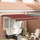 vidaXL Avtomatska retraktabilna tenda oranžna in rjava 350x250 cm | Shoptok.si
