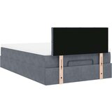 vidaXL Otomanski posteljni okvir z vzmetnico siv 120x200 cm žamet | Shoptok.si