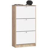 AKORD SHOE CABINET 3 TILTING DOORS 60 cm SONOMA OAK / WHITE, (21713469) Cene