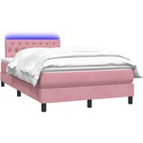 Box Spring krevet s madracem i LED ružičasti 120x220 cm samt | shoptok.hr