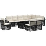  Sjedeća garnitura za vrt 11 kom. Crna i krem-bijela poliratan 100 x 55 x 73 cm | Shoptok.si
