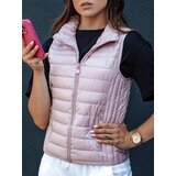 DStreet Women's quilted vest with stand-up collar STYLISHZ pink Cene