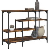 Maison Chic konzolna miza - miza ob steni s policami dimljeni hrast 100x35x75 cm, (21786496) | Shoptok.si