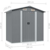 Kućica za pohranu antracit čelična 204 x 132 x 186 cm | shoptok.hr