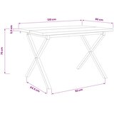  120 x 80 x 75 cm Čvrsto drvo akacije Prirodna i kava Pravokutni | shoptok.hr
