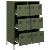 vidaXL Visoka komoda maslinastozeleni 68x39x101,5 cm od čelika | shoptok.hr