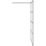 Pregrada za tuširanje s prozirnim staklom ESG 140 x 195 cm crna | shoptok.hr