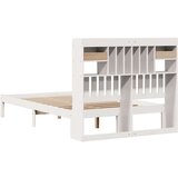  Krevet s regalom z knjige bez madraca bijeli 135x190cm borovina | shoptok.hr
