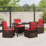 vidaXL 5-delni vrtni jedilni set rjav poli ratan, (22087361) | Shoptok.si