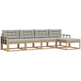  Set vanjskih sofa 4 kom. Bijela i svjetlosiva Poliester | shoptok.hr