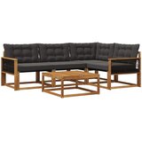  Set vanjskih sofa 5 kom. Prirodna i crna | shoptok.hr