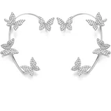 INF Ear Cuffs uhani z metuljčki 1 par Silver, (21237865)