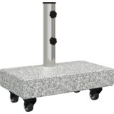  Stalak za suncobran s kotačima za Ø38/48mm stupove Sivi Granit 25 kg Pravokutni | shoptok.hr