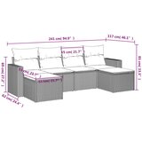  6-dijelni set vrtnih sofa s jastucima crni od poliratana | shoptok.hr
