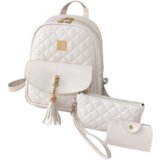 INF Elegantna prešita nahrbtna torbica, 3-delni komplet White, (21538998) Cene