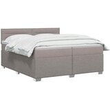  Boxspring krevet s madracem Sivosmeđa 200 x 200 cm Tkanina | shoptok.hr