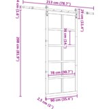 vidaXL Klizna vrata Smeđa 90 x 208 cm Masivna borovina | shoptok.hr