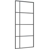 vidaXL Drsna vrata z opremo 90x205 cm ESG steklo in aluminij | Shoptok.si