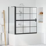 vidaXL Ekran za kadu i tuš Crna i prozirna 116 x 67 x 129.5 cm | shoptok.hr