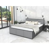 AJK Meble krevet Panama tapecirani - 160x200 cm - siva