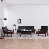  3-dijelni set sofa od umjetne kože crni | Eponuda.ba