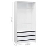 Sijaj ormar visoki sjaj bijeli 100 x 50 x 200 cm konstruirano drvo | shoptok.hr