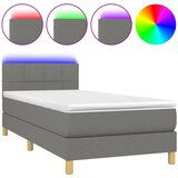 Maison Chic Box spring postelja - Vzmetna postelja z vzmetnico LED temno siva 90x200 cm blago SL16090, (21908925) | Shoptok.si