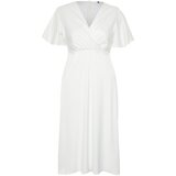 Trendyol Curve White Satin Woven Plus Size Dress | shoptok.hr