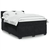  The Living Store Box spring postelja z vzmetnico črna 160x200 cm žamet - Box Spring Postelja, (21489372) Cene