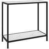 The Living Store Konzolna mizica bela 80x35x75 cm kaljeno steklo - Konzolna Mizica, (21835758) Cene