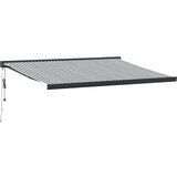 vidaXL Zložljiva tenda antracit in bela 4x3 m blago in aluminij, (21260584) u