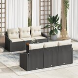 vidaXL set od 7 komada vrtnih kauča s jastučićima crni poli ratan akacija | shoptok.hr
