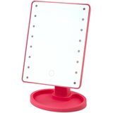  Cosmetic Mirror 16 LED Diodes With Stand Adjustable Pink | Shoptok.si